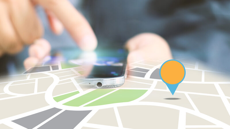 スマートフォンの地図アプリ